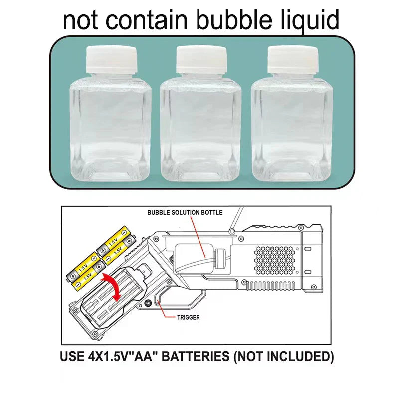 luminous automatic Electric Bubble Gun Gatlin Bubble Gun