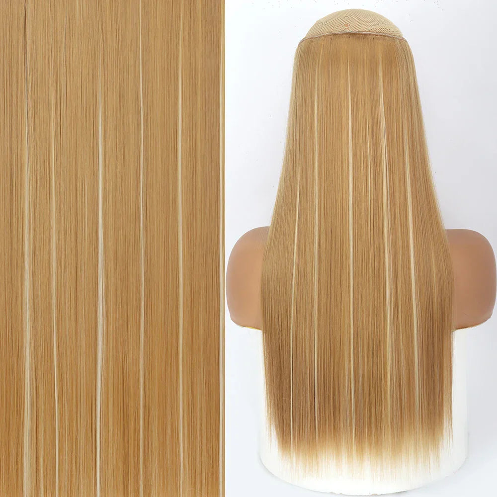 MERISIHAIR Synthetic No Clip Invisible Wire Hair Extensions