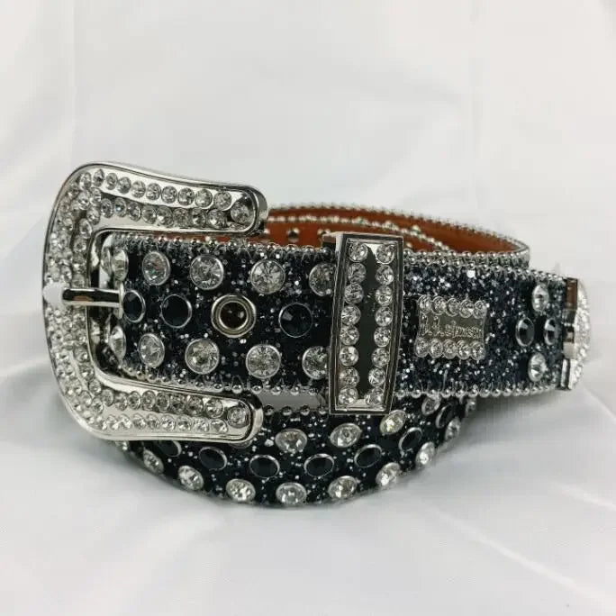 Rhinestone Belts for Women Luxury Diamond Strap Cowgirl