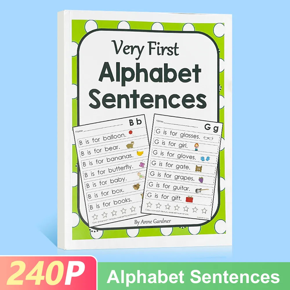 240P kids Alphabet Sentence books In English Practice