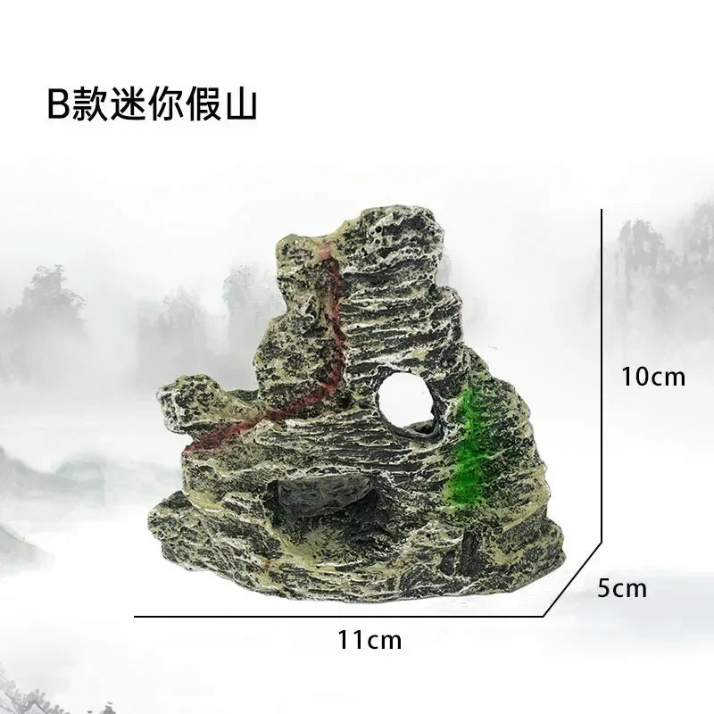 Mountain Landscape Architecture Aquarium Resin Decor Aquarium Rock