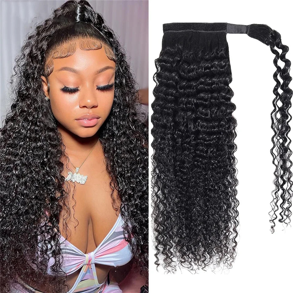 Cranberry Clip in Ponytail Hair Extension Water Wave