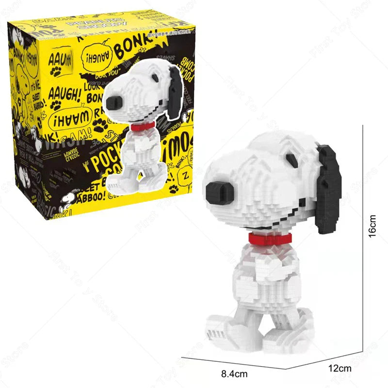 NEW HSANHE Snoopy Anime Action Figures Kawaii Building