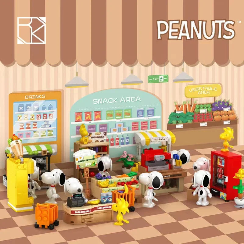 Genuine Classic Animation Snoopy Model Building Blocks DIY