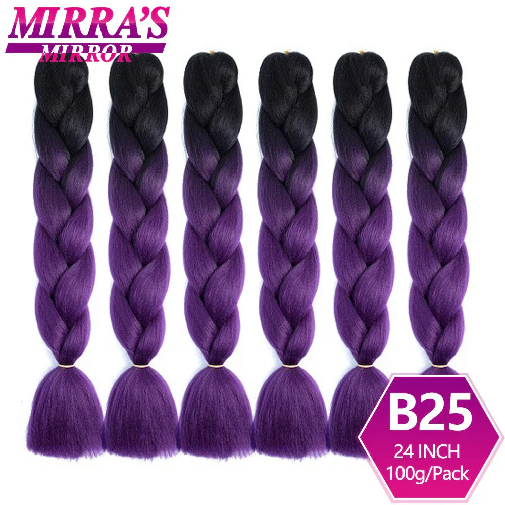 Synthetic Jumbo Braids Hair Omber Braiding Hair Extensions for Women Yaki Texture Black Blue Fake Hair Mirra’s Mirror