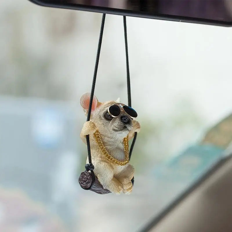 Cute Swing Dog Bulldog Model Auto Rearview Mirror