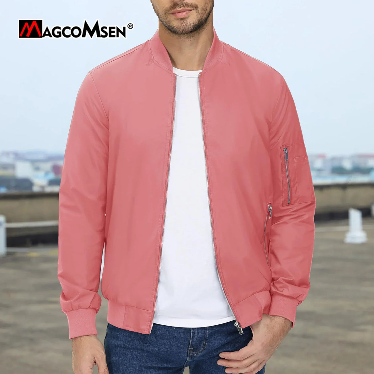 MAGCOMSEN Men's Lightweight Casual Jackets Spring Autumn Windbreaker