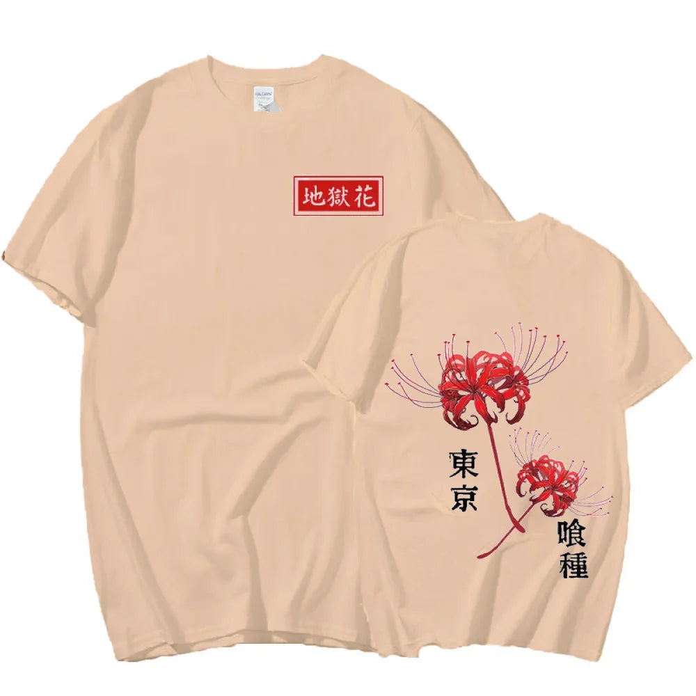Anime Tokyo Ghoul Spider Lily T-shirt Men Women