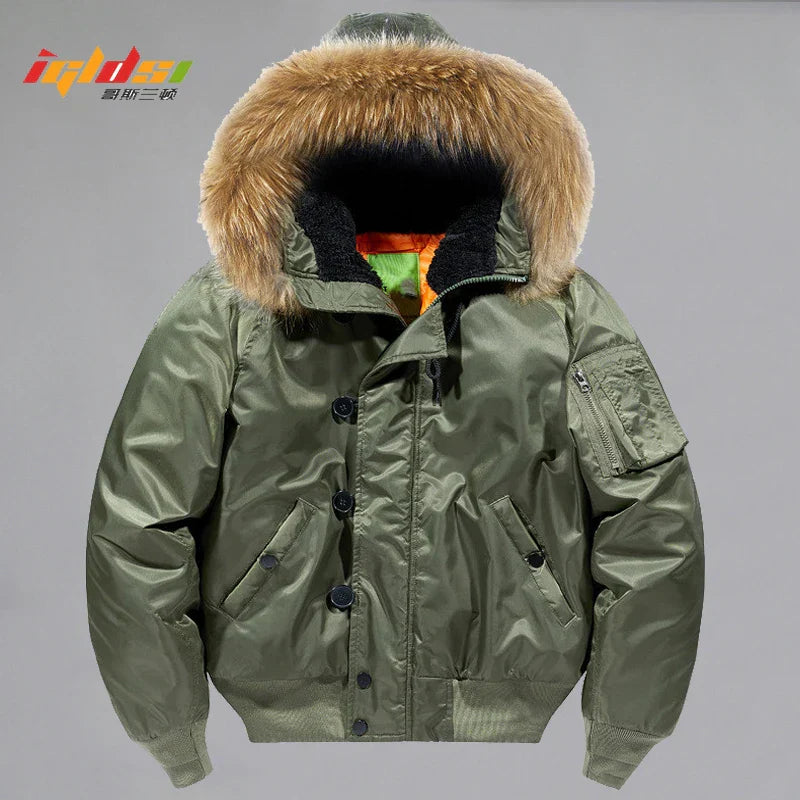 Men's Winter Military Tactical Parkas Thick Fur Collar