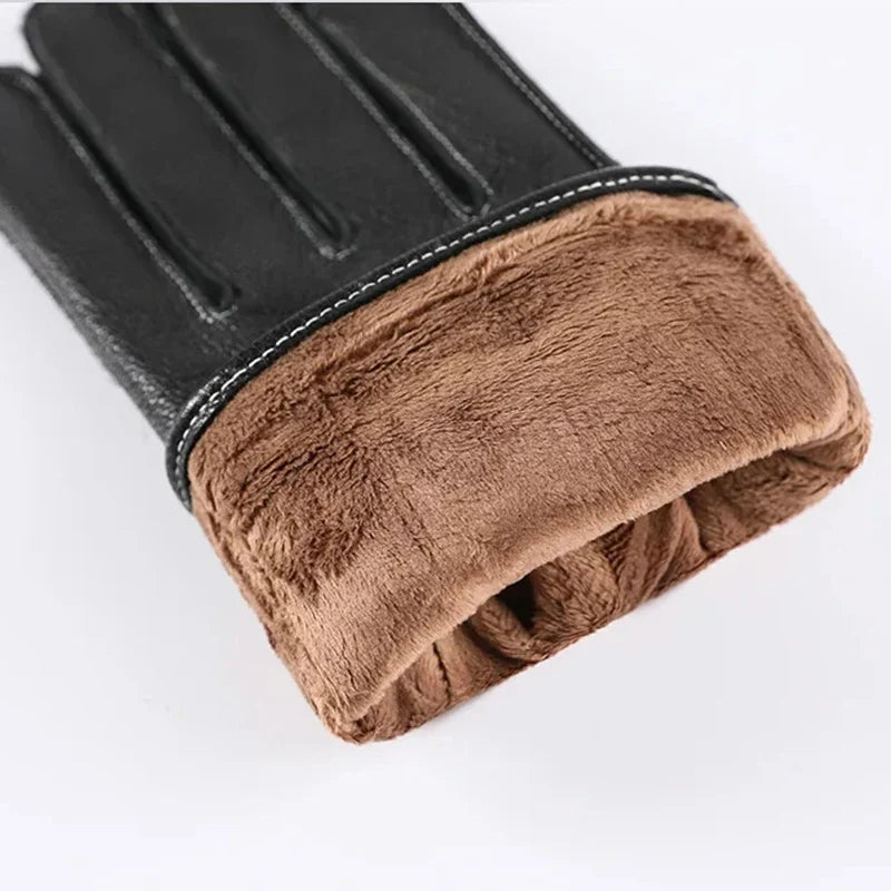 Sheepskin Genuine Leather Men's Gloves Fashion Driving Riding