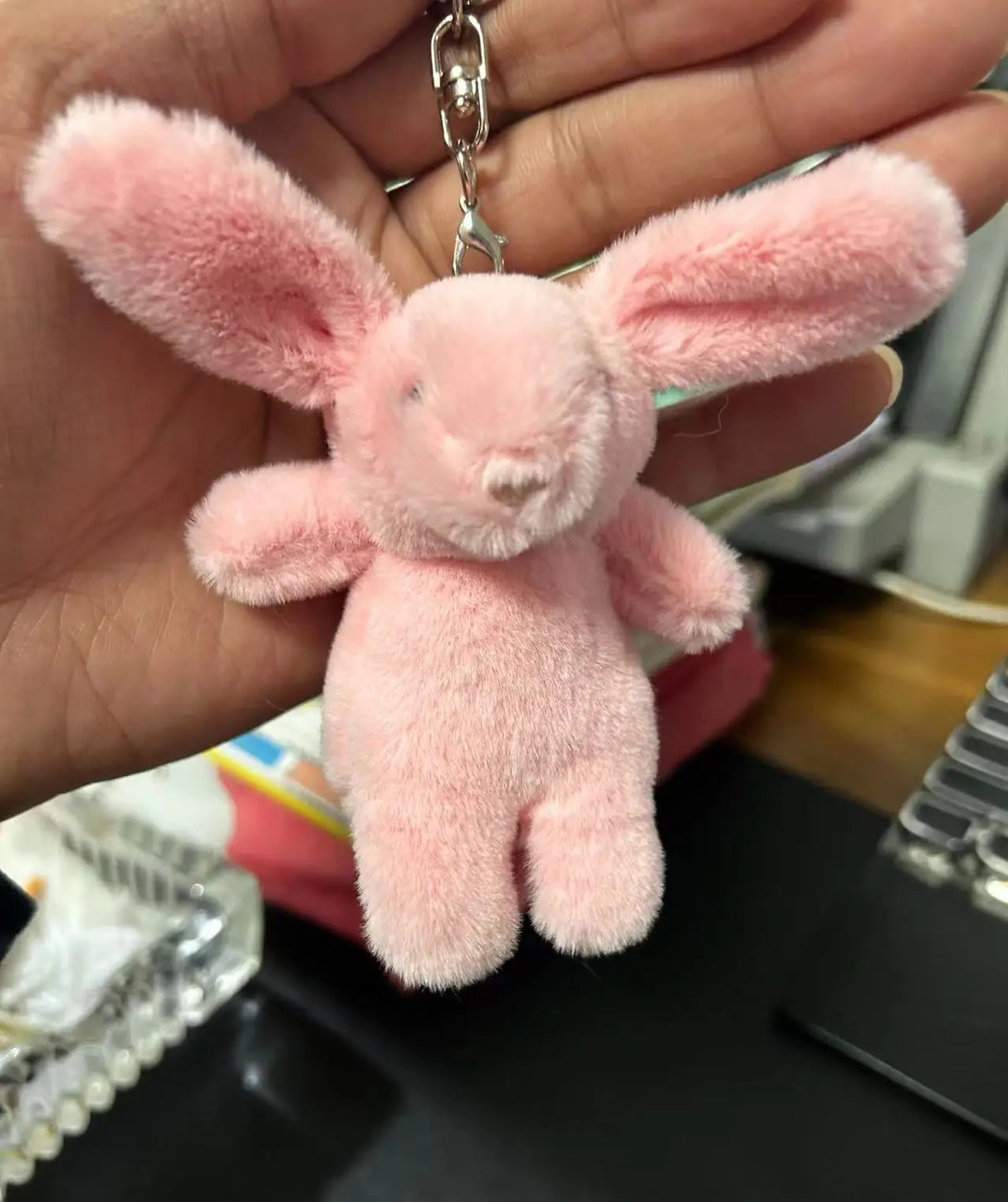 Stuffed Animals Cute Cartoon Rabbit Keychain Love Pompom