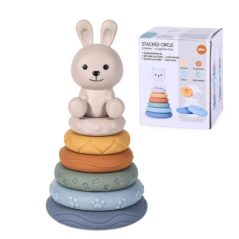 Block Toy Soft Silicone Soft Cubes Stacking Tower