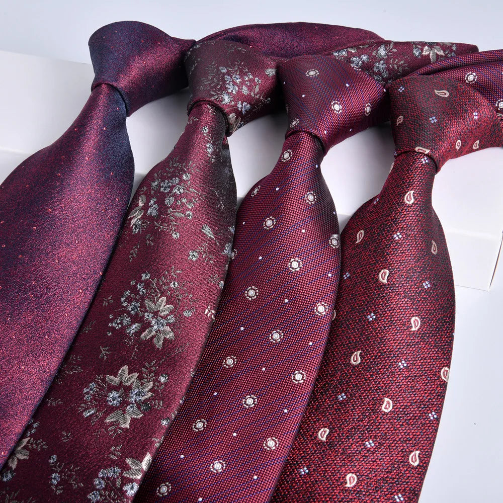 ties for men 2024 Luxury Wine Red Groom