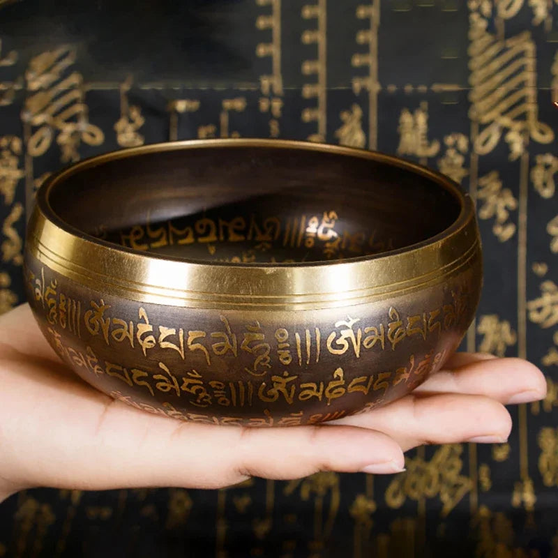 Large Nepal Singing Bowl Handmade Brass Buddhism Tibetan