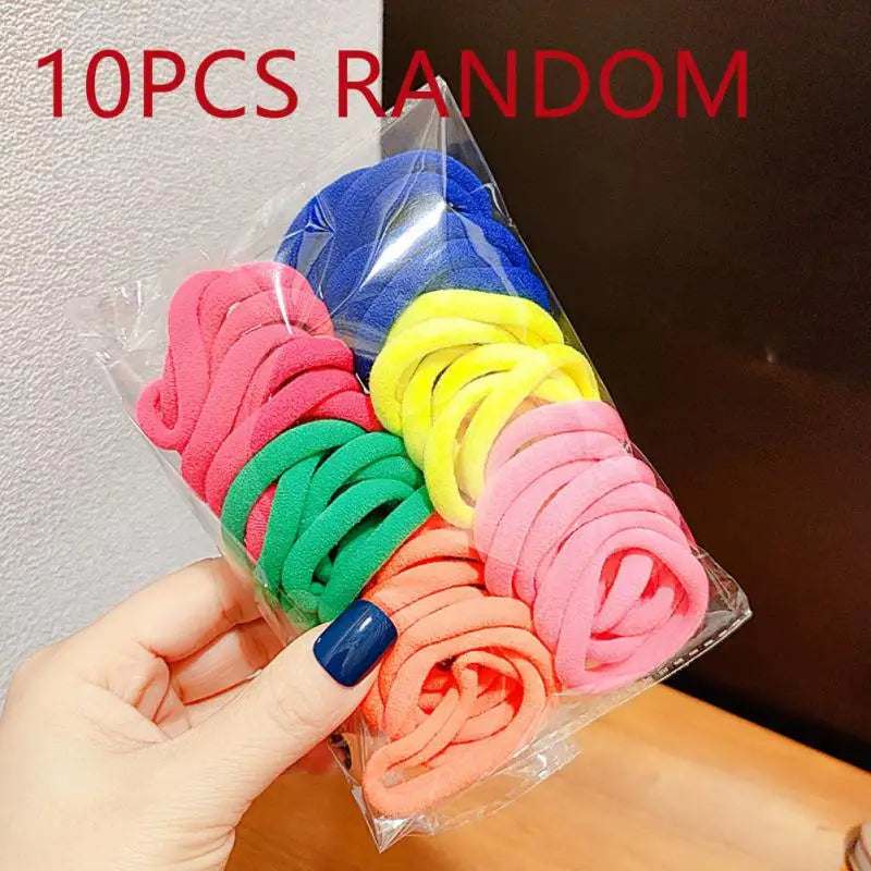10Pcs Elastic Rubber Band Seamless Gradient Hair Rope