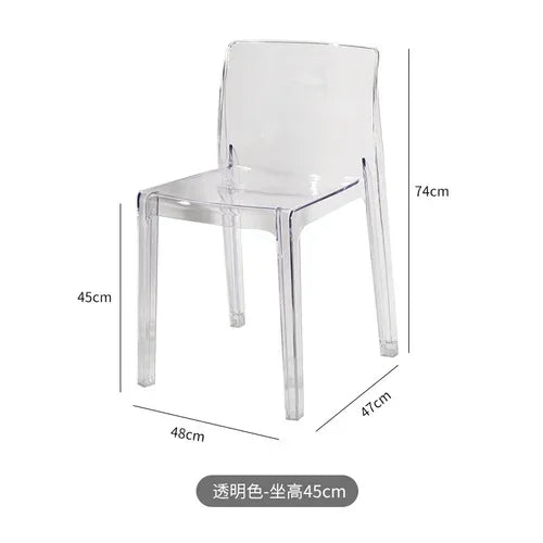 Nordic Acrylic Transparent Bar Chairs Modern Backrest Household