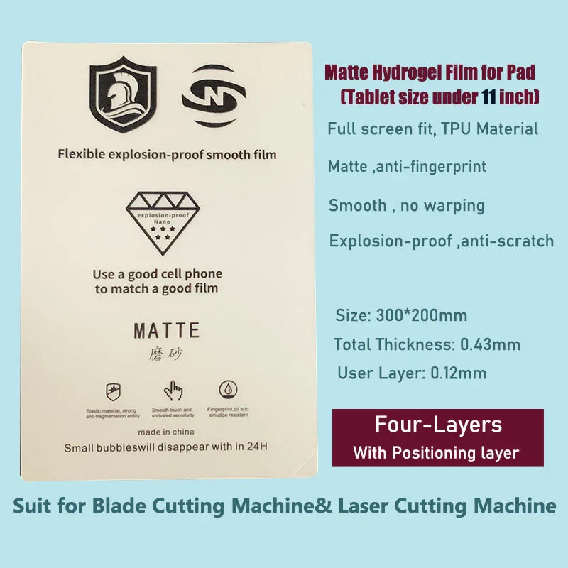 10 Pcs Tablets Pad HD Clear Matte Anti-blue