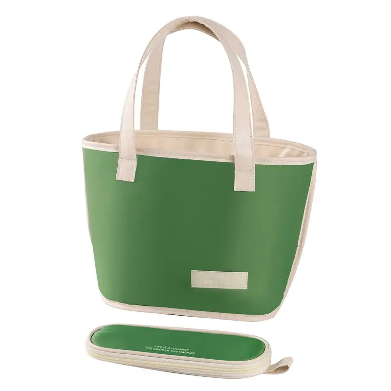 Large lunch bag with cutlery bag, stylish and reusable handbag, leak proof work, cute and women's office, school picnic