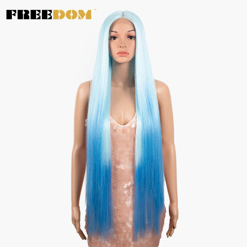 FREEDOM Synthetic Lace Front Wigs For Women Straight