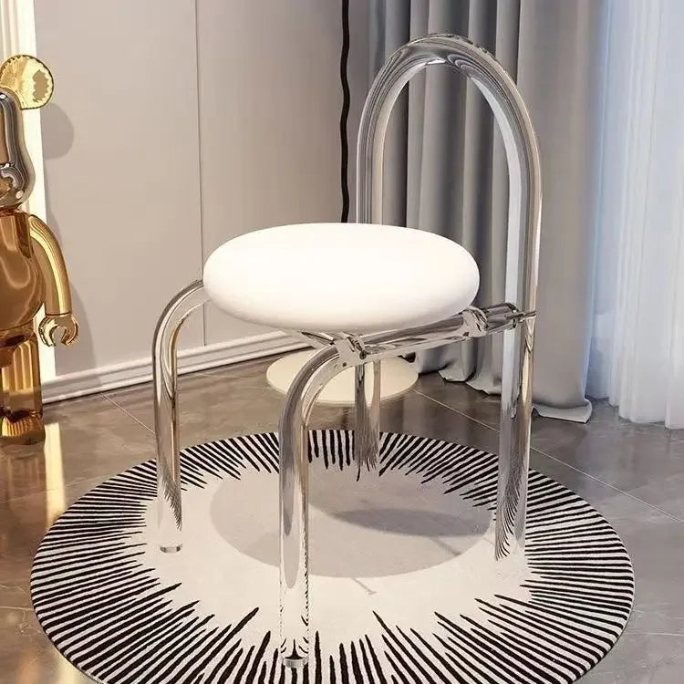 Crystal Makeup Chair Acrylic Furniture Casual Design Backrest