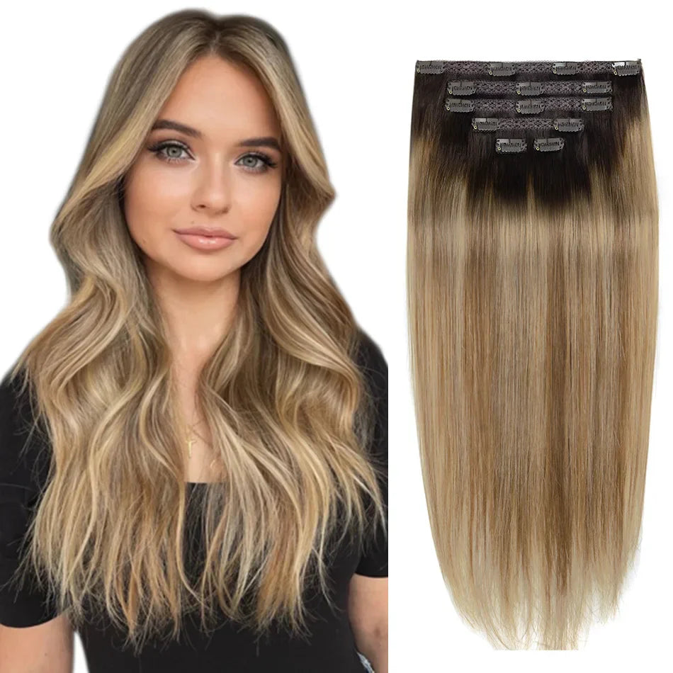 BHF Clip in Hair Extensions Human Hair Straight