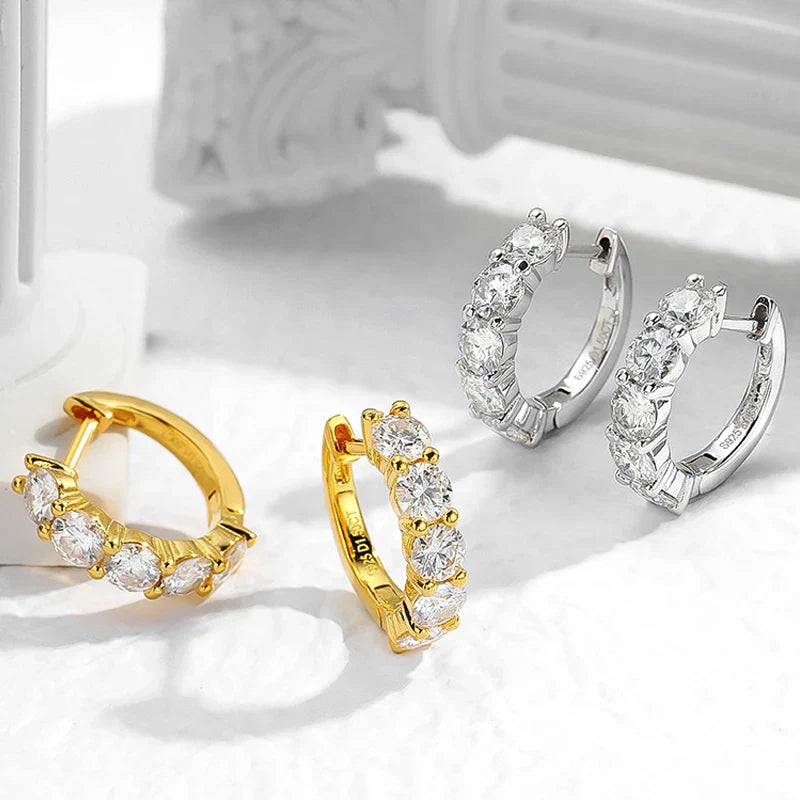 Smyoue 18k 3cttw Moissanite Hoop Earring for Women