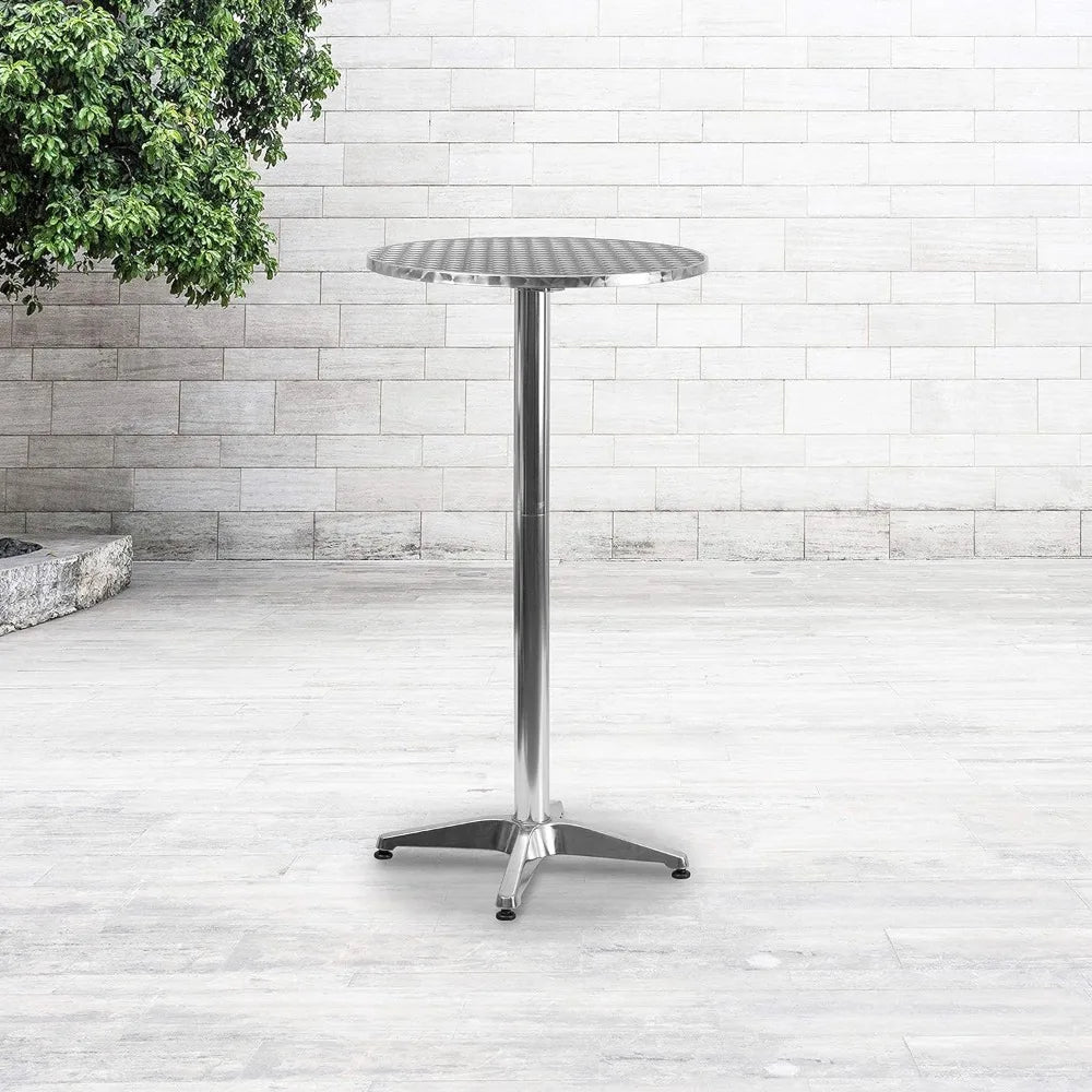 Furniture Mellie 23.25" Round Aluminum Indoor-Outdoor Bar Height