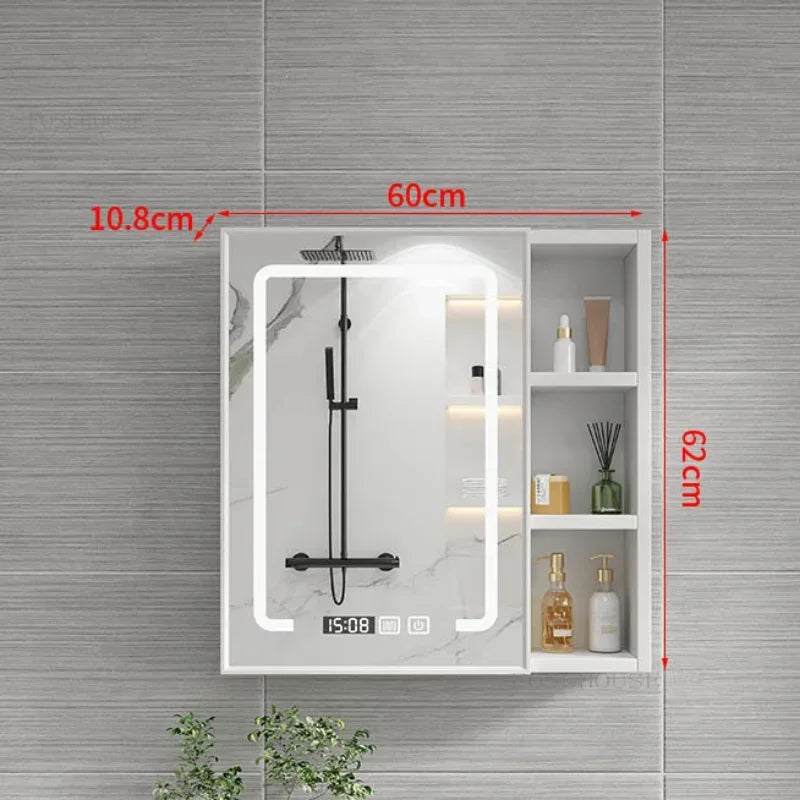 Italian Aluminum Alloy Smart Bathroom Mirror Cabinets Luxury