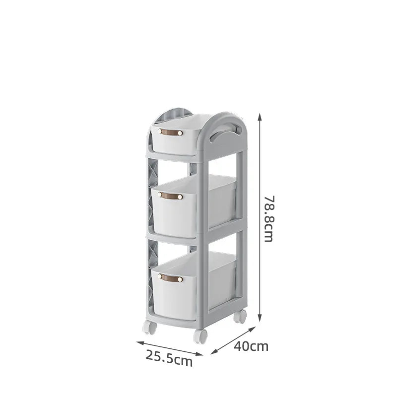 Movable Storage Trolley Kitchen Wheels Rack Small Mobile