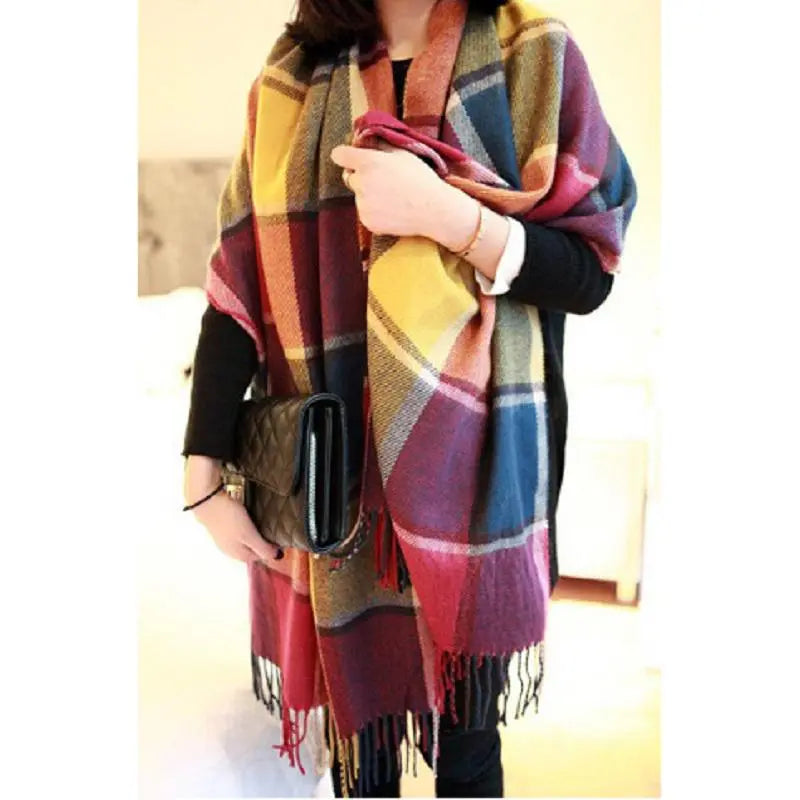 Winter Female Lattice Imitation Cashmere Scarf Autumn And