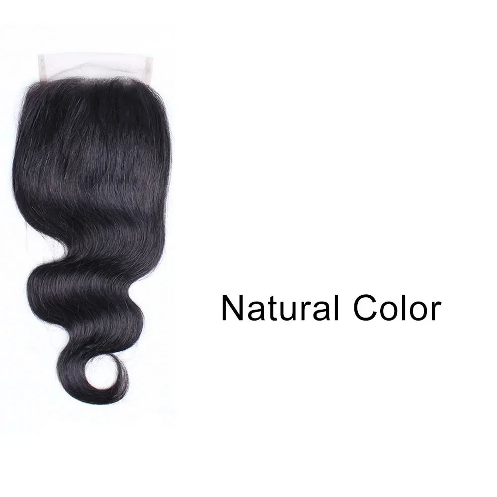 4x4 Lace Closure Body Wave Natural Color Dark