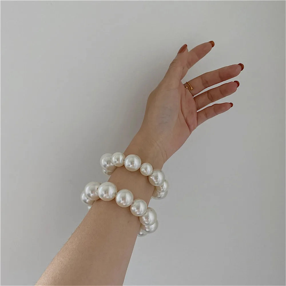 1Pc Korean Style Imitation Pearl Hair Rope High