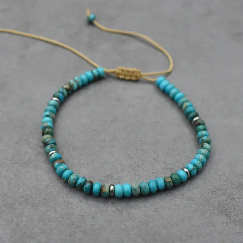 Natural Stone Beads Braied Bracelet Small Labradorite Agat