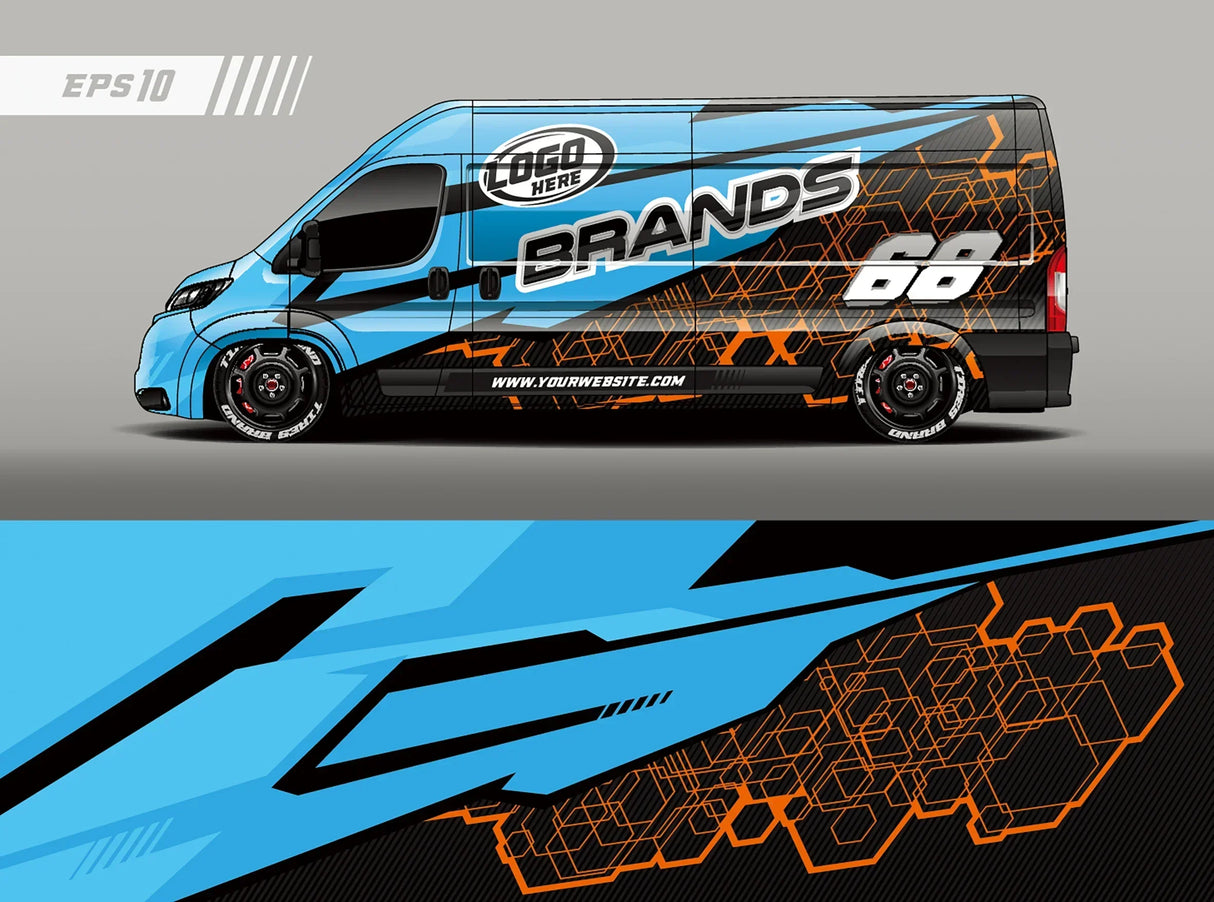 Colorful Stitching Full Body Racing RV Graphic Decals Vinyl Wrap Camo Custom Size Color Changing DIY Car Full Wrap 300*60cm