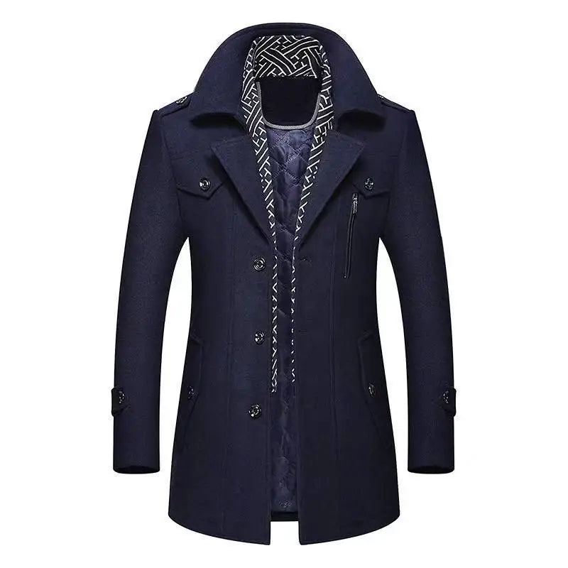 Winter Men Wool Coats New Fashion Middle Long