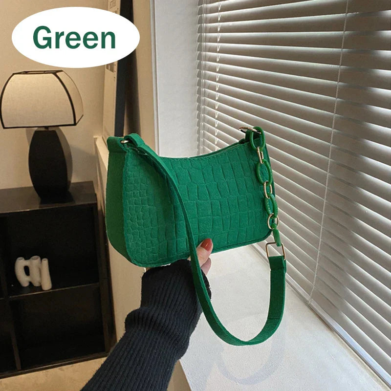 2023 Felt Shoulder Bags for Women Women's Subaxillary