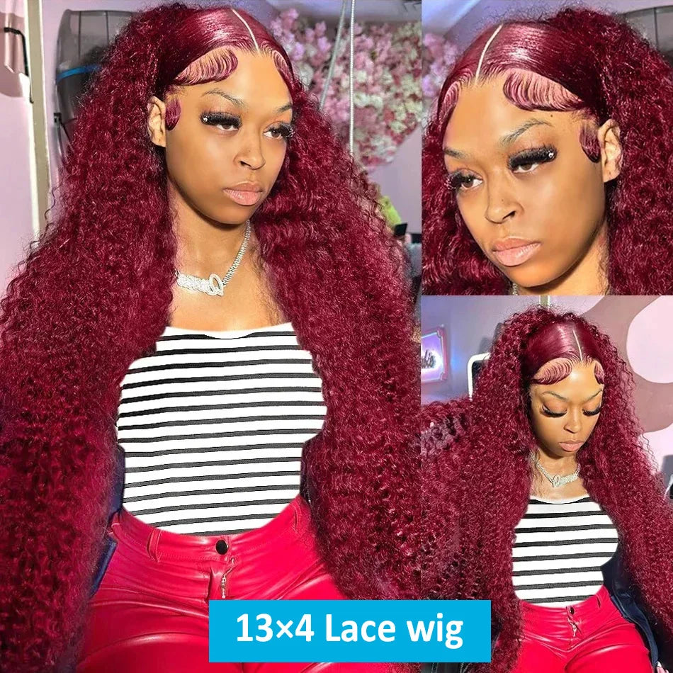 Cosdelu 13x4 Deep Curly Lace Frontal Wig 99J