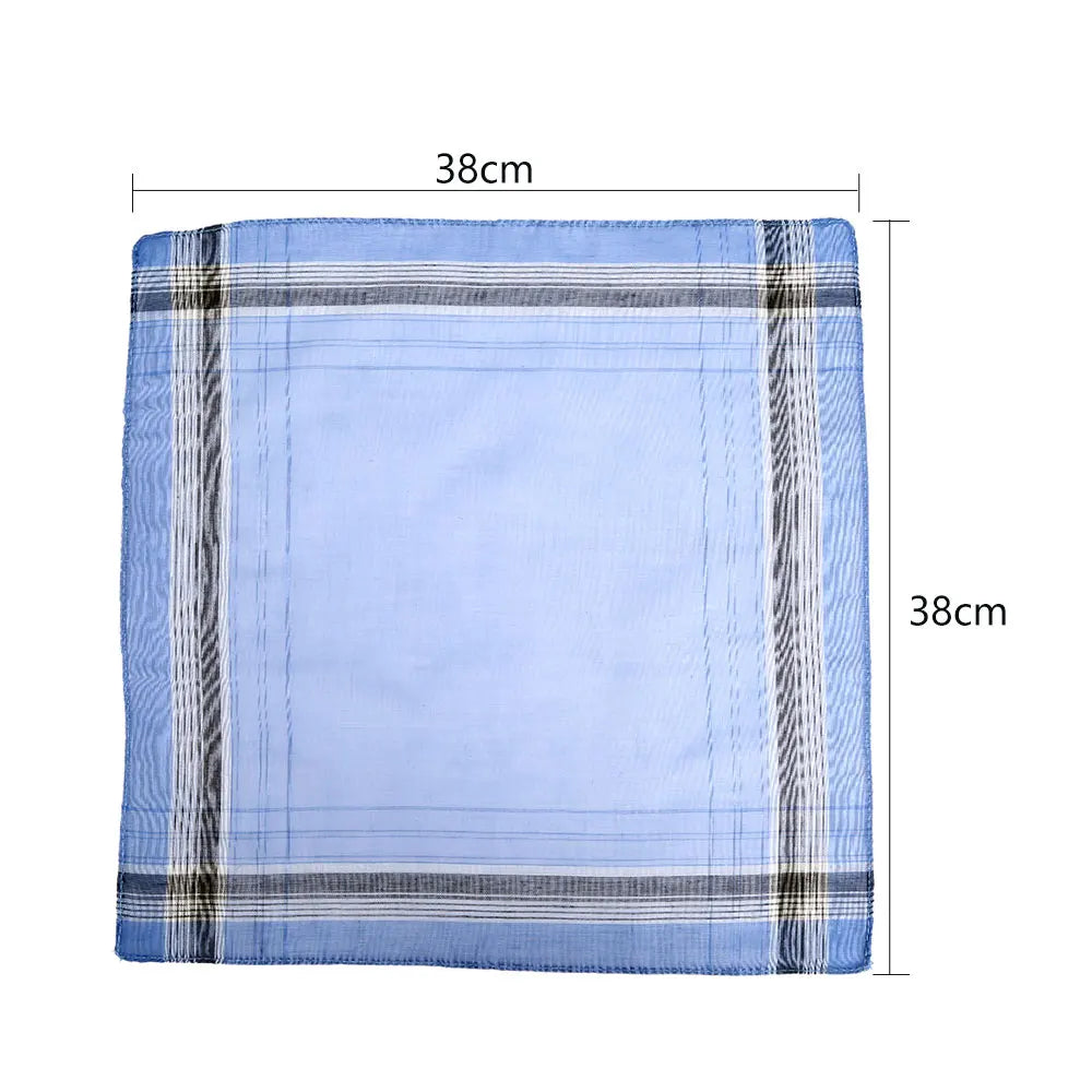 12Pcs Handkerchief Towels Multicolor Plaid Stripe Men Women