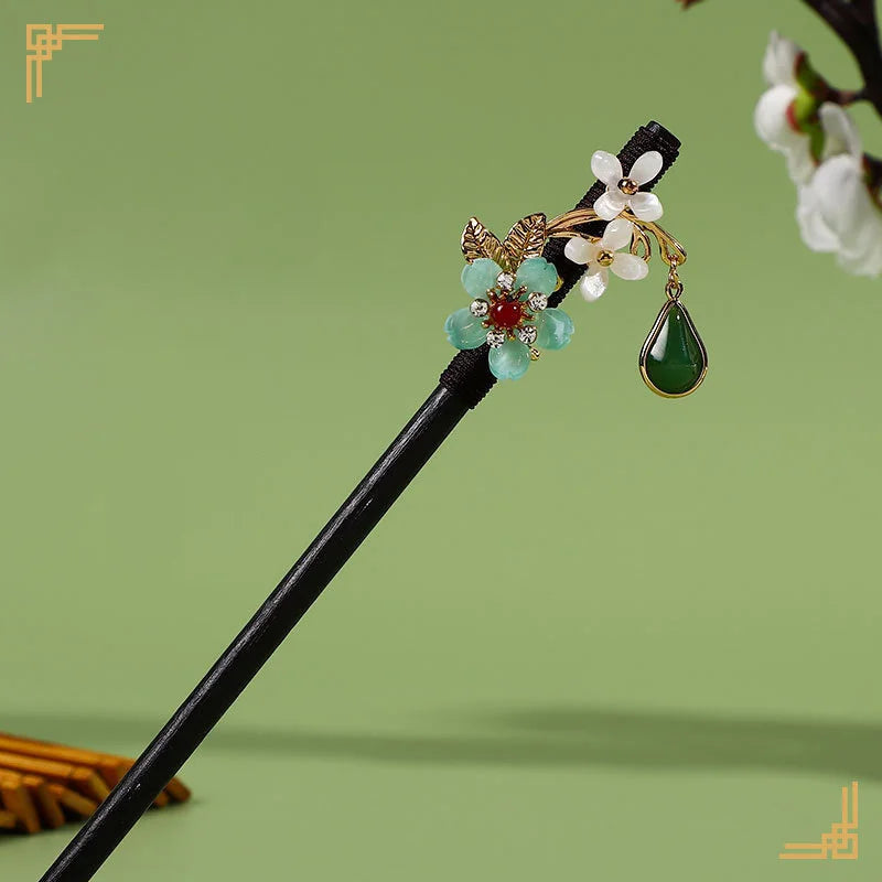 Chinese Hanfu Hair Stick Forks For Women Flower