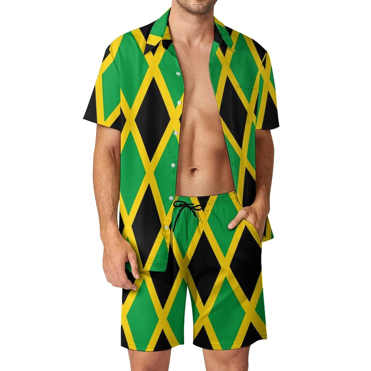 Jamaican Flag Men Sets Jamaica Cushion Aesthetic Casual
