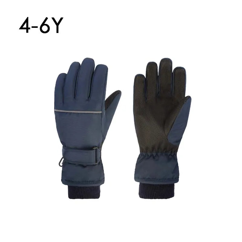 Waterproof Adult Kids Ski Gloves Thick Children Mittens