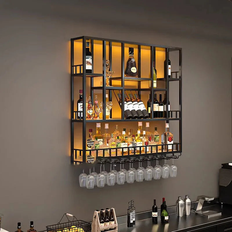 Club Hanging Wine Cabinet Shelf Whisky Liquor Display