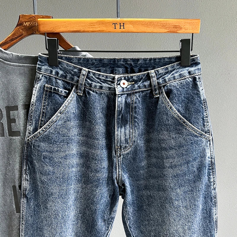 High Quality Spring New Vintage Jeans Men Fashion