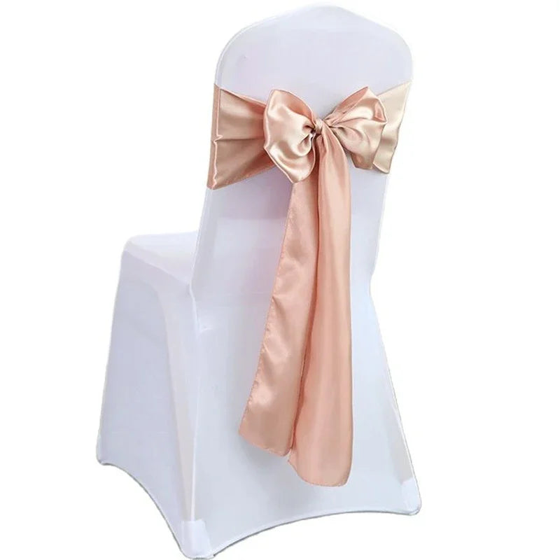 Wholesale 10/50pcs Satin Chair Bow Sashes Wedding Chair