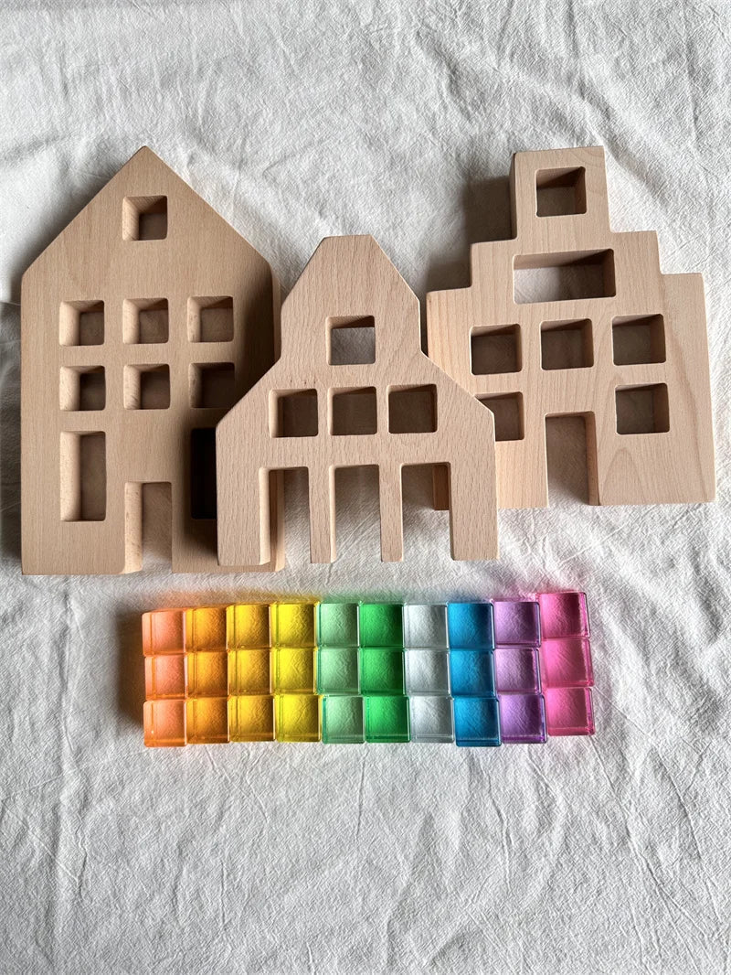 Kids Montessori Wooden Toys Large Dutch Wood House