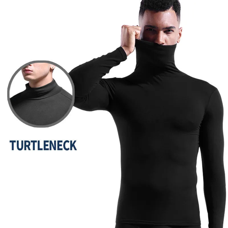 High Collar Undershirts Men Long Sleeve Tops Thermal