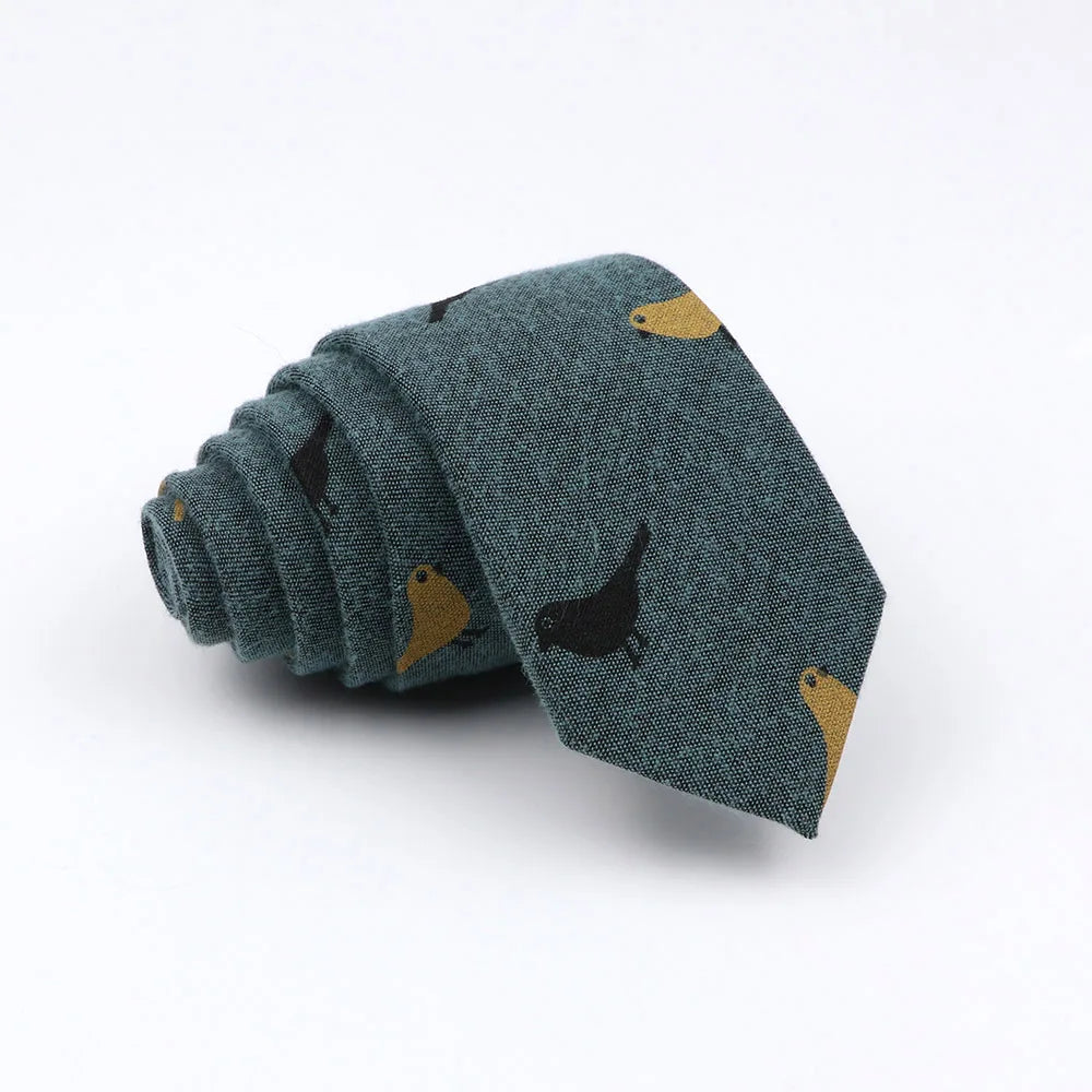 Mens Ties 6cm Classic Cotton Handmade Skinny Neck