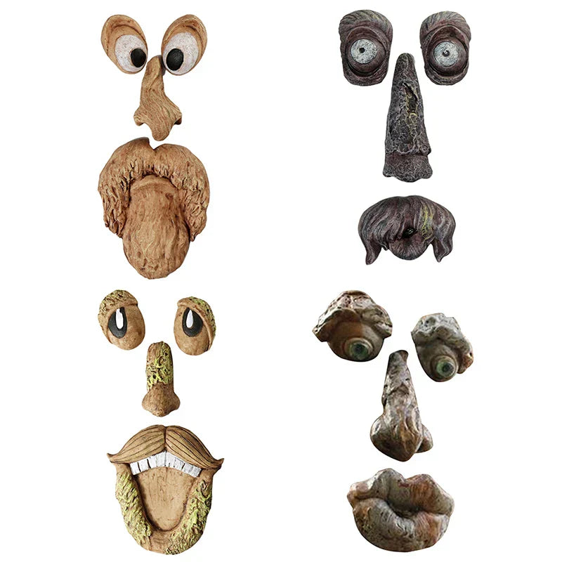 Funny Old Man Tree Face Sculpture Resin Ornament
