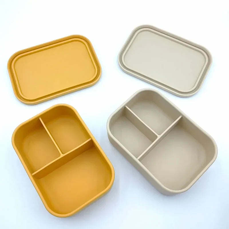 Silicone Bento Lunch Box For Kids 3-compartment Lunch