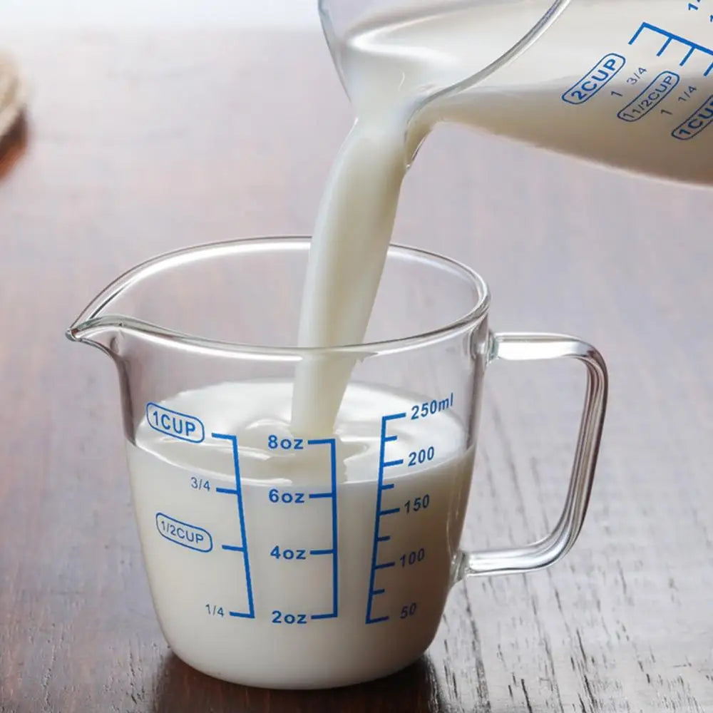 250ml/500ml Heat Resisting Glass Measuring Cup With Handle